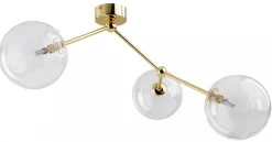 Lampa Sufitowa FAIRY Złoty Transparentne Szklane Klosze 3xG9
