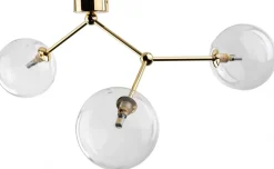 Lampa Sufitowa FAIRY Złoty Transparentne Szklane Klosze 3xG9