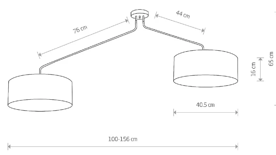 Lampa Sufitowa FALCON Czarny Abażury 2xE27