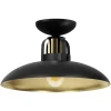 Lampa Sufitowa FELIX Czarny Złoty Metalowy Klosz 1xE27 30cm