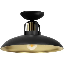 Lampa Sufitowa FELIX Czarny Złoty Metalowy Klosz 1xE27 30cm