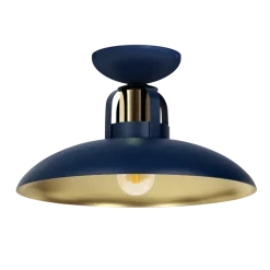 Lampa Sufitowa FELIX Niebieski Złoty Metalowy Klosz 1xE27 30cm