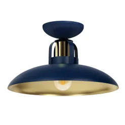 Lampa Sufitowa FELIX Niebieski Złoty Metalowy Klosz 1xE27 30cm
