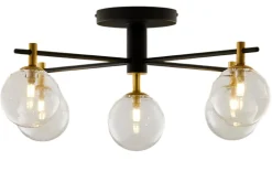Lampa Sufitowa FIGARO Czarny Transparentny Szklane Klosze 5xG9