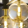 Lampa Sufitowa FIGARO Czarny Bursztynowy Szklane Klosze 6xG9