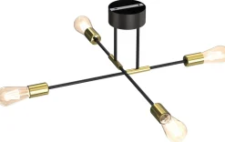 Lampa Sufitowa FLAME Czarny Złoty 4xE27