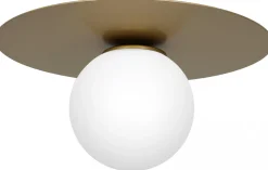 Lampa Sufitowa FLAT Złoty Szklany Klosz 1xE14