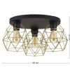 Lampa Sufitowa GALAXY Czarny Złoty Metalowe Klosze 3xE27