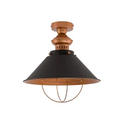Lampa Sufitowa GARRET Miedziany Czarny Metalowy Klosz 1xE27 34cm