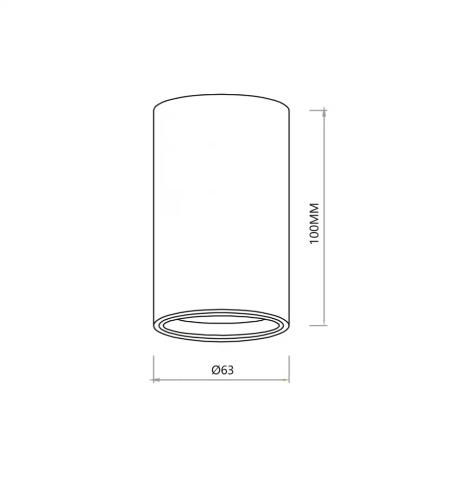 Lampa Sufitowa GENESIS Tuba Czarny 1xGU10 6,3x10cm