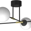 Lampa Sufitowa GLAME Czarny Złoty Szklany Klosz 4xE27