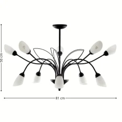 Lampa sufitowa GLORIOSA czarny mat 10xG9