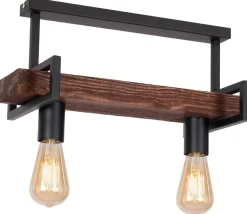 Lampa Sufitowa HARD Czarny Brązowy 2xE27