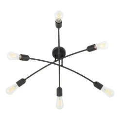 Lampa Sufitowa HELIX Czarny Loft 6xE27