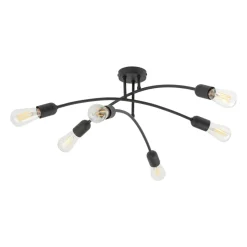 Lampa Sufitowa HELIX Czarny Loft 6xE27