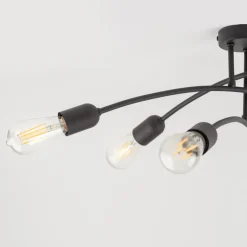 Lampa Sufitowa HELIX Czarny Loft 6xE27