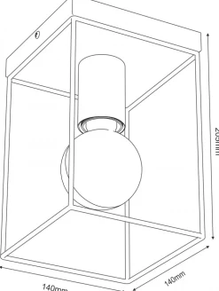 Lampa Sufitowa HOMEN Czarny Złoty 1xE27