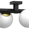 Lampa Sufitowa IDRIS Czarny Złoty Szklany Klosz 6xE27