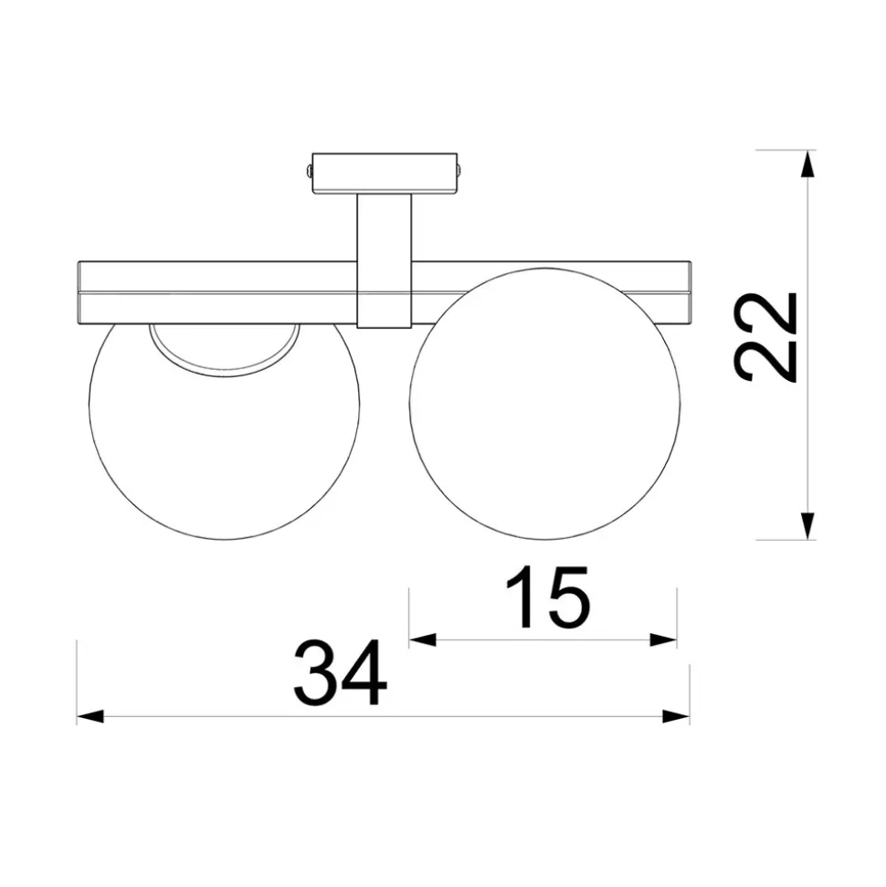 Lampa Sufitowa IDRIS Czarny Złoty Szklany Klosz 2xE27