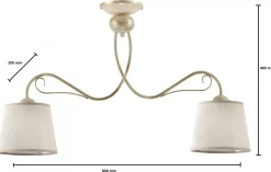 Lampa Sufitowa KAMELIA Beżowy Abażury 2xE27