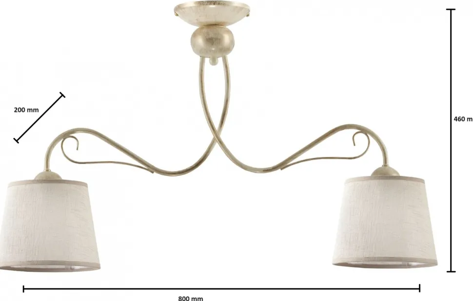 Lampa Sufitowa KAMELIA Beżowy Abażury 2xE27