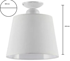 Lampa Sufitowa KAMELIA Biały Abażur 1xE27 38 cm