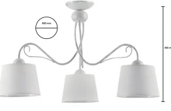 Lampa Sufitowa KAMELIA Biały Abażury 3xE27