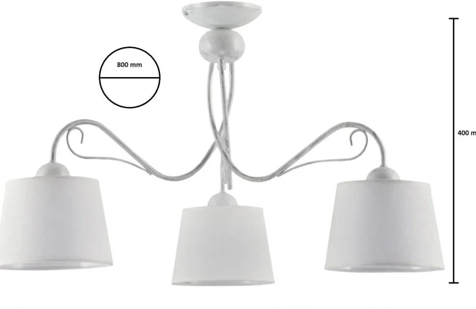 Lampa Sufitowa KAMELIA Biały Abażury 3xE27