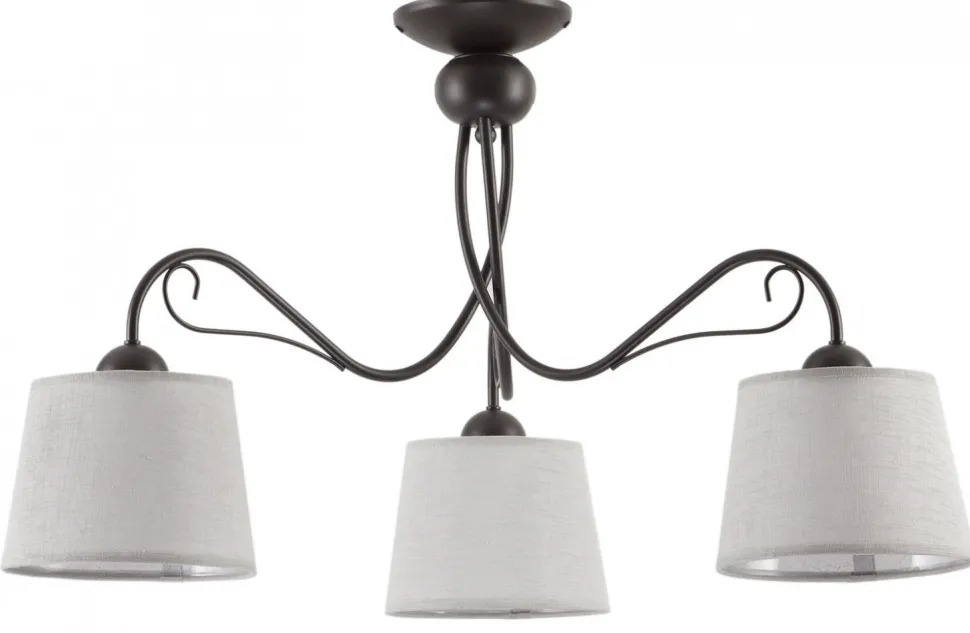 Lampa Sufitowa KAMELIA Brązowy Szary Abażury 3xE27