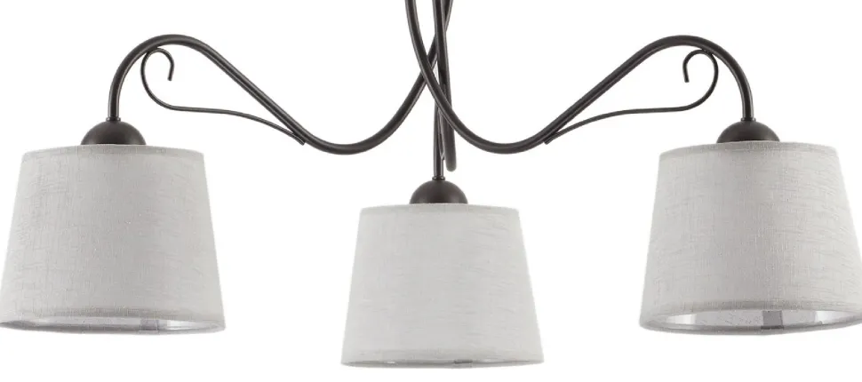 Lampa Sufitowa KAMELIA Brązowy Szary Abażury 3xE27