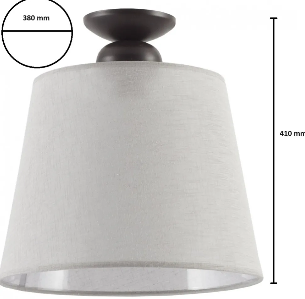 Lampa Sufitowa KAMELIA Brązowy Szary Abażur 1xE27 38 cm