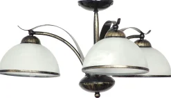 Lampa Sufitowa KORFU Brązowy Złoty Szklany Klosz 3xE27