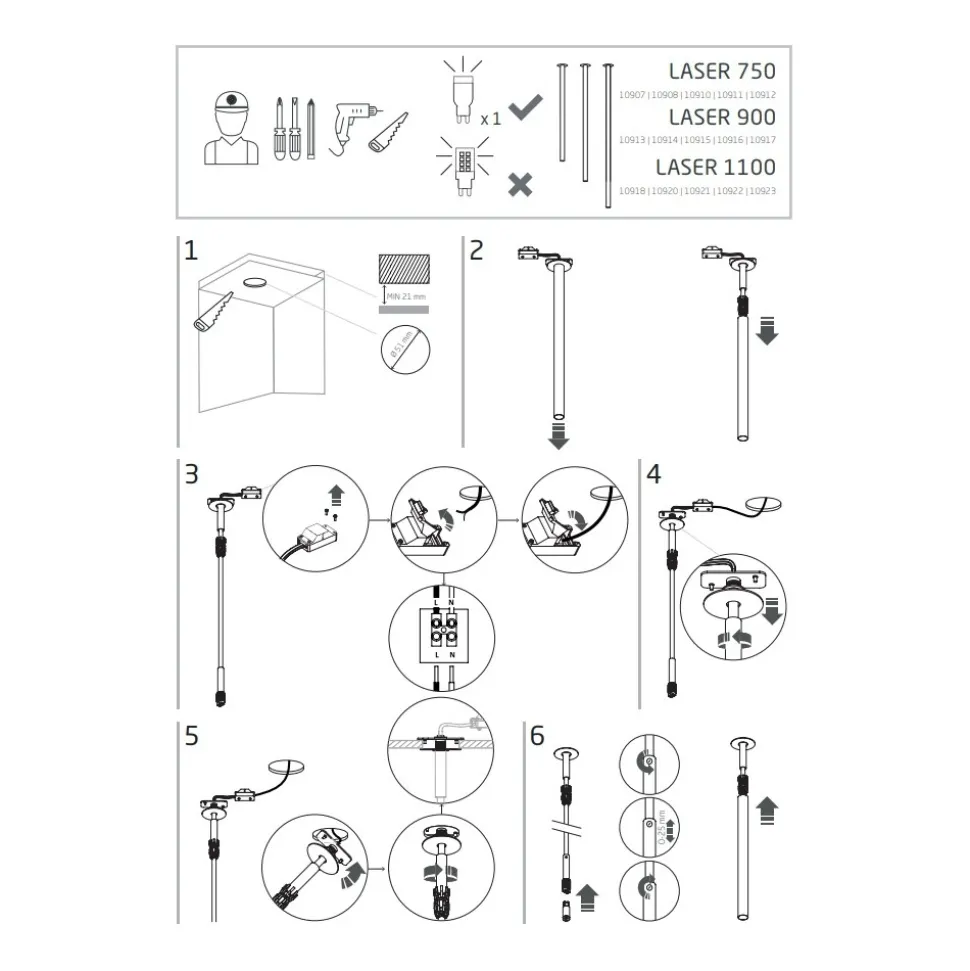 Lampa Sufitowa LASER Złoty 1xG9 90cm