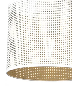 Lampa Sufitowa LOFT SHADE Biały Złoty Klosz z Tworzywa 3xE27