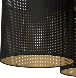 Lampa Sufitowa LOFT SHADE Czarny Złoty Klosz z Tworzywa 3xE27