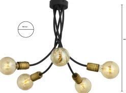 Lampa Sufitowa LUCE Czarny Patyna 5xE27