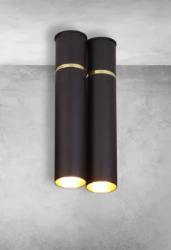 Lampa Sufitowa LYNX Czarny Złoty 2xE14
