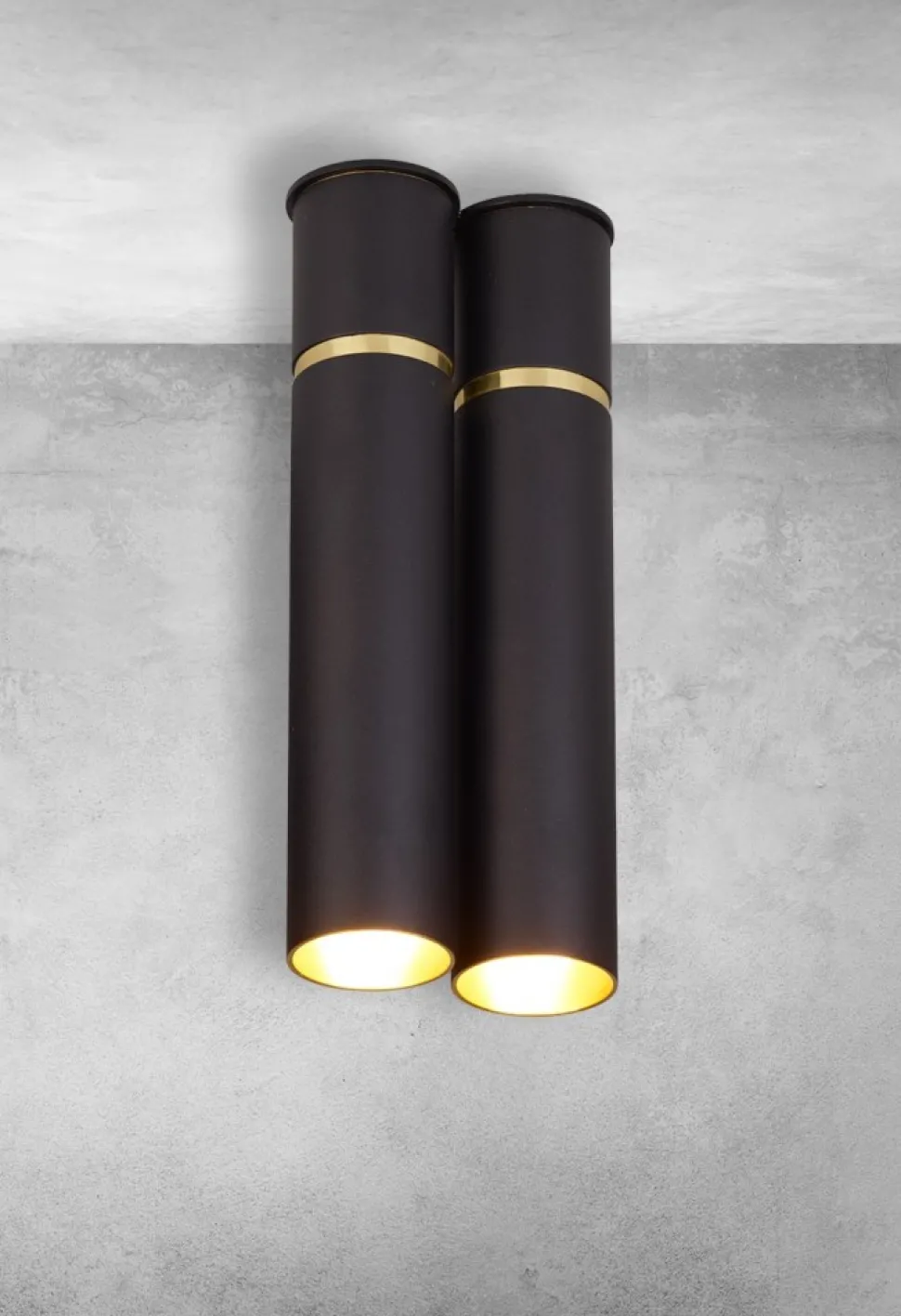 Lampa Sufitowa LYNX Czarny Złoty 2xE14