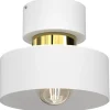 Lampa Sufitowa MARTI Biały Złoty Metalowy Klosz 1xE27