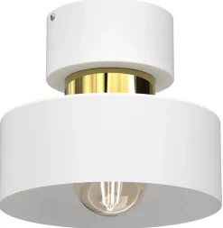 Lampa Sufitowa MARTI Biały Złoty Metalowy Klosz 1xE27