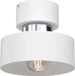 Lampa Sufitowa MARTI Biały Srebrny Metalowy Klosz 1xE27