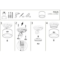 Lampa Sufitowa MAUN Czarny 1xGX53 7,2cm