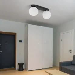 Lampa Sufitowa MINI Czarny Szklane Klosze 2xG9