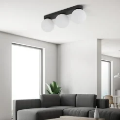 Lampa Sufitowa MINI Czarny Szklane Klosze 3xG9