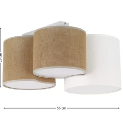 Lampa sufitowa MONA juta biały 3xE27