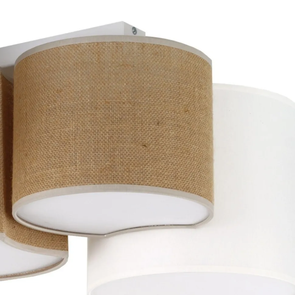Lampa sufitowa MONA juta biały 5xE27