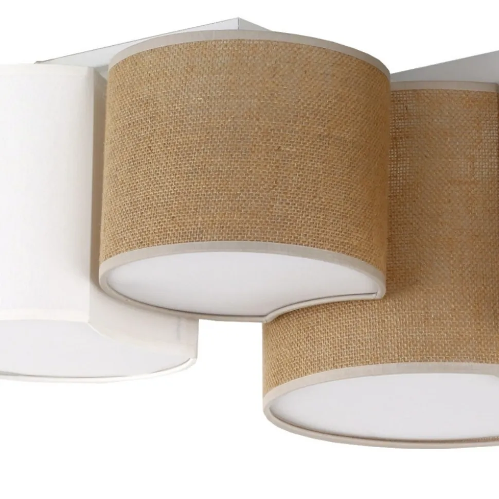 Lampa sufitowa MONA juta biały 5xE27