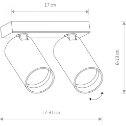 Lampa sufitowa MONO biała 2xGU10