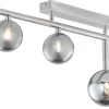 Lampa Sufitowa NEPTUN Srebrny Szklane Klosze 3xG9