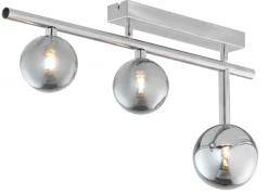 Lampa Sufitowa NEPTUN Srebrny Szklane Klosze 3xG9